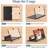 Недорогие Товары для дома-10/12-дюймовый изогнутый 3D-увеличитель для экрана телефона со складной подставкой — портативный многофункциональный объектив для фильмов и игр &amp;видеозвонки, совместимые со всеми смартфонами