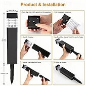 baratos Luzes e lanternas de caminho-Luz de fadas para paisagem de jardim com energia solar, luz de gramado para decoração de quintal doméstico, iluminação externa à prova d&#039;água, 1 peça