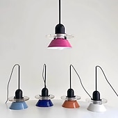 お買い得  ドラムとコーンのデザイン-現代的な北欧風マカロンUFO型アクリル鉄製1灯ペンダントライト寝室用