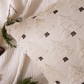 levne Vánoční povlečení-Vánoční povlaky na polštáře s ozdobou na stromeček, měkké plyšové povlaky na polštáře z umělé kožešiny, povlaky na polštáře na vánoční stromeček na svátky, zimní domy, pohovky, postele, verandy,