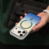 billige iPhone-etuier-Luksuriøst gradient, eksklusivt matt, klart, sterkt magnetisk, støtsikkert deksel til iPhone 17 Air, 16, 15, 14 Pro Max, 17P, for MagSafe-ladedeksel