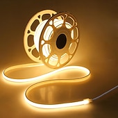 halpa Kytke nauhavalot-10 tuumaa 12m 15m Joustavat LED-valonauhat 320 LEDit COB 8mm 1kpl Lämmin valkoinen Valkoinen Nettovalkoinen LED-nauhat Vedenkestävä 24 V