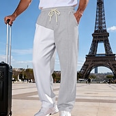 economico Gamba Dritta-Per uomo Pantaloni da tuta Pantaloni Pantaloni della tuta a gamba dritta Coulisse Tasca Elastico in vita Blocco di colori Comodità Sport all'Aperto Quotidiano Moda Casual Nero Rosso Micro-elastico