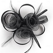abordables Fascinateurs-Fascinators Tissu Chapeau Fedora Mariage Fête du thé Course de Chevaux Cocktail Élégant ancien Avec Plume Casque Couvre-chef