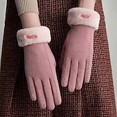 abordables Luvas-Women's 1 Pair Fingertips / Winter Gloves Streetwear / Outdoor Gloves - Solid Colored Full Finger