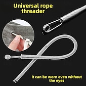 baratos Arrumação e Organização-Clipe enfiador de corda com mola 5 peças, ferramenta de enfiar corda, linha de cordão dobrável, acessórios de costura multifuncionais faça você mesmo
