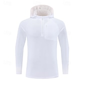 billiga Löpar-T-shirts och linnen-Herr Solid färg T-shirt för jogging Gymtröja Sport topp Höst vinter Huva Långärmad Fritids- Mjuk Andningsfunktion Gym Camping Löpning Träna Yoga Svart Vit Röd Sportkläder Sportkläder