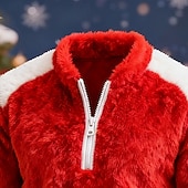 economico Felpa con cappuccio in pile-Per uomo Maglia Felpa in pile Felpa con zip corta Nero Rosa Rosso Blu Marrone Colletto Mao Semplice Patchwork Blocco di colore Sport &amp; Outdoor Casuale Quotidiano Natale Streetwear Cool Inverno