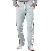 abordables Pierna Recta-Hombre Pantalones de Deporte Pantalones Pantalones deportivos de pierna recta Correa Bolsillo Cintura elástica Bloque de color A Rayas Comodidad Diario Deporte Moda Casual Vino Verde Ejército