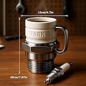 cheap Mugs &amp; Cups-Spark Plug Mug, 12oz Novelty Funny Tea Cup with Engine Sparks Plugs Design and Heat-Insulated Handle, Unique Gift for Mechanics, Engineers, Gearheads &amp; Car Enthusiasts