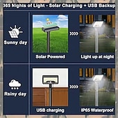 cheap Pathway Lights &amp; Lanterns-92led Tri Color Switching Solar Lawn Light Motion Sensor Channel Light Usb Power Supply Adjustable Angle Garden Courtyard Lighting  1PC