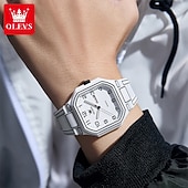 abordables Montres à quartz-Montre homme Olevs 5661, montre à quartz carrée originale, étanche, lumineuse, semaine, date, montres de sport