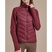 cheap Puffer Jackets-Women's Hiking Jacket Puffer Jacket Thermal Jacket Outdoor Thermal Warm Hiking Outfits Hiking Clothes Winter Autumn / Fall Top Camping / Hiking / Caving Winter Sports Running Solid Color Black White