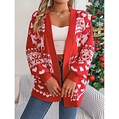 Naisten Neulos Neule Vapaa-aika Pehmeä Joulu poro lumihiutaleet Joustin Avoin etuosa Kudottu Pitkähihainen Tavalliset topit Neuloa ulko- Päivittäin Viikonloppu Valkoinen Rubiini Syksy Talvi halpa Jouluiset neuleet-Naisten Neulos Neule Vapaa-aika Pehmeä Joulu poro lumihiutaleet Joustin Avoin etuosa Kudottu Pitkähihainen Tavalliset topit Neuloa ulko- Päivittäin Viikonloppu Valkoinen Rubiini Syksy Talvi