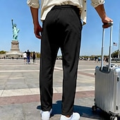 economico Gamba Dritta-Per uomo Pantaloni da tuta Pantaloni Pantaloni della tuta a gamba dritta Coulisse Tasca Elastico in vita Semplice Comodità Sport all'Aperto Quotidiano Moda Casual Verde militare Nero Micro-elastico