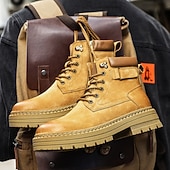 זול מגפי עבודה-מגפי הליכה בצבע חום בהיר לגברים - עמידים ונוחים, מושלמים להרפתקאות חוץ, טיולים רגליים ולבוש יומיומי