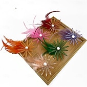 abordables Fascinateurs-Fascinators Perle Tissu Chapeau Fedora Formel Mariage Noël Fête du thé Course de Chevaux Élégant ancien Avec Plume Casque Couvre-chef