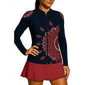 economico Camicia Donna-Per donna Boho Maglia da tennis Top sportivo Elegante Stampa Elastico Traspirante Tennis Pickleball Corsa Top Nero Abbigliamento da tennis