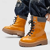 economico Stivali da lavoro-stivali da lavoro impermeabili arancioni da uomo: design robusto con supporto alto per la caviglia, ideali per lavori all'aperto e uso intensivo