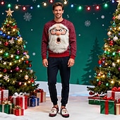  Men's Christmas Santa Graphic Slip-On Shoes – Fun 3D Santa Design, Cozy and Comfortable, Perfect for Holiday Parties & Christmas Celebrations