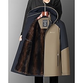preiswerte Fleece &amp; 3 in 1 Jacken-Herren Softshelljacke Wanderjacke Fleecejacke Thermojacke Winter Draussen Patchwork Thermik Winddicht Oberteil Dunkelgrau Khaki