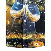 olcso Ingek-Karácsony Hosszú ujjak Gombos ing Mikulás Grafikus Újdonságok Vicces mert Férfi Felnőttek 3D nyomtatás mert Karácsony Farsang Újév Parti