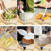 Ensemble de 23 pièces en acier inoxydable épais, comprenant un bol à œufs avec couvercle, un saladier à fond antidérapant en silicone, des ustensiles de pâtisserie, un bol mélangeur et un bassin. abordables Ensemble de Cuisine-Ensemble de 23 pièces en acier inoxydable épais, comprenant un bol à œufs avec couvercle, un saladier à fond antidérapant en silicone, des ustensiles de pâtisserie, un bol mélangeur et un bassin.