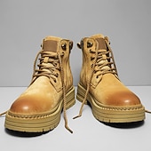 זול מגפי עבודה-מגפי הליכה בצבע חום בהיר לגברים - עמידים ונוחים, מושלמים להרפתקאות חוץ, טיולים רגליים ולבוש יומיומי