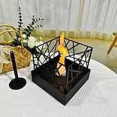 お買い得  キャンプ用品-キャンプ用のガラステーブルとリモコン付きの卓上ファイヤーピット屋外ファイヤーピット