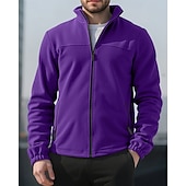 billige Basic gensere-Herre Genser Fleecegenser Genser med full glidelås Aprikos Svart Lilla Oransje lysegrå Opprett krage عادي Ta igjen glidelåsen Lomme Sport &amp; Utendørs Daglig Ferie Polyester Gatemote Grunnleggende