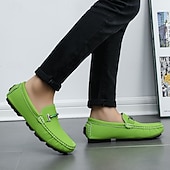 ieftine Loafers casual-Bărbați Mocasini &amp; Balerini Retro Mărime Plus Size Plimbare Casual Zilnic PU piele Comfortabil Cizme înalte Loafer Galben Roz Mov Deschis