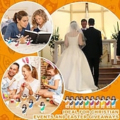  50/100 Stück kleine Jesusfiguren, Mini-Jesusfiguren in großen Mengen, Ostergeschenk, winzige Statuen zum Befüllen von Ostereiern, mehrfarbige Mini-Jesusfiguren, Miniaturfiguren zum Verstecken