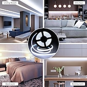 halpa Kytke nauhavalot-10 tuumaa 12m 15m Joustavat LED-valonauhat 320 LEDit COB 8mm 1kpl Lämmin valkoinen Valkoinen Nettovalkoinen LED-nauhat Vedenkestävä 24 V