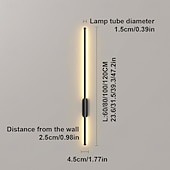 tanie Kinkiety wewnętrzne-Długa lampa ścienna 23,6 cala - 47,2 cala, czarno-złota, metalowa lampa ścienna do wnętrz, salon, tło, sypialnia, lampka nocna, AC2200V, AC110V