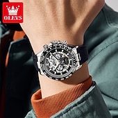 cheap Mechanical Watches-The New Olevs Silicone Men'S Business Watch With Luminous Calendar And Moon Phase Display A Multi-Functional Fully Automatic Mechanical Watch Is A Fashionable Casual Waterproof Sports Wristwatch