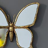 Недорогие Скульптуры-1 шт. - легкая роскошная ретро-состаренная бабочка в форме зеркала, декоративная подвесная деталь, подходит для украшения дома и в качестве реквизита для фотографий на заднем плане стены гостиной.