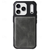 Недорогие Чехлы для iPhone-телефон Кейс для Назначение iPhone 17 Pro Max 17 Air Кошелек для карт Откидная крышка Магнитный Откидная подножка Разъем для карты Ретро ТПУ Кожа PU