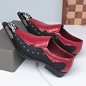 baratos Mocassins-Homens Clássico Casual Diário Pele PU Confortável Respirável Sem Atacadores Preto Branco Vermelho Verão Primavera Outono