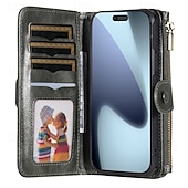 Недорогие Чехлы для iPhone-телефон Кейс для Назначение iPhone 17 Pro Max 17 Air Кошелек для карт Откидная крышка Магнитный Откидная подножка Разъем для карты Ретро ТПУ Кожа PU