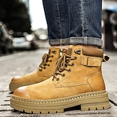 זול מגפי עבודה-מגפי הליכה בצבע חום בהיר לגברים - עמידים ונוחים, מושלמים להרפתקאות חוץ, טיולים רגליים ולבוש יומיומי