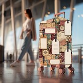 baratos Desgaste em casa e chinelos em casa-Capa protetora elástica para mala de viagem com estampa artística.