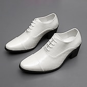 abordables Zapatos Oxford-Zapatos de vestir para hombre de piel sintética roja con detalle de tachuelas: elegantes zapatos de fiesta de Navidad para hombre.