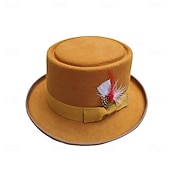 ieftine pălării de petrecere-Palarie Material Textil Palarie de soare Nuntă Crăciun Halloween Zi de Naștere Concediu Elegant Epocă Cu Culoare Pură Diadema Articole Pentru Cap