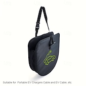 رخيصةأون منظمو السيارات-حقيبة تنظيم كابلات كهربائية - حقيبة تخزين محمولة لأسلاك توصيل الكابلات &amp;خراطيم مصنوعة من مادة البوليستر المتينة مثالية لإدارة كابلات شواحن المركبات الكهربائية