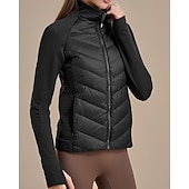 cheap Puffer Jackets-Women's Hiking Jacket Puffer Jacket Thermal Jacket Outdoor Thermal Warm Hiking Outfits Hiking Clothes Winter Autumn / Fall Top Camping / Hiking / Caving Winter Sports Running Solid Color Black White