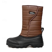 abordables Botas de invierno y nieve-Botas de nieve impermeables marrones para hombre: aislantes y duraderas, perfectas para deportes de invierno, raquetas de nieve y aventuras al aire libre.