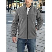 Herre Utendørs jakke Fleece-jakke Formell Hjem Hold Varm Lomme Grunnleggende Vår Høst Helfarge Aktiv Nøytral Skjortekrage Normal Mørkegrå Svart Hvit Lilla Oransje Jakker billige Uformelle jakker-Herre Utendørs jakke Fleece-jakke Formell Hjem Hold Varm Lomme Grunnleggende Vår Høst Helfarge Aktiv Nøytral Skjortekrage Normal Mørkegrå Svart Hvit Lilla Oransje Jakker