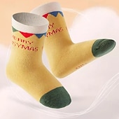 billiga Barns julklädesaccessoarer-Barn Pojkar 3 Par Jul julklapp Strumpor Flerfärgad Julgran jultomten Mönster Höst Vinter Dagliga kläder