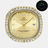 Недорогие Кварцевые часы-Оригинальные бизнес-часы с алюминиевым браслетом модные мужские часы с водонепроницаемостью IPX7 светящийся календарь повседневные кварцевые спортивные часы в коробке