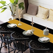 Décorations de fête du Nouvel An noires et dorées, ensemble de 3 nappes jetables en plastique épais pour anniversaire, dîner, dessert, pique-nique &décoration d'événements abordables Nouvel An-Décorations de fête du Nouvel An noires et dorées, ensemble de 3 nappes jetables en plastique épais pour anniversaire, dîner, dessert, pique-nique &décoration d'événements